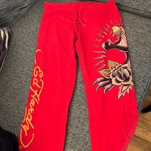 ED HARDY VINTAGE AUTHENTIC TRACK PANTS XS